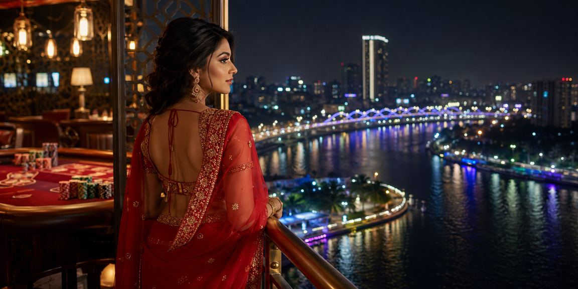 ঢাকায় ক্যাসিনো বেটিংয়ে সালওয়ার কামিজ পরিহিত নারী মডেলের ছবি